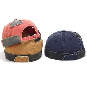 Casquette de baseball jaune déchirée à patchs, style urbain, en fil acrylique rayé, avec cache-oreilles jacquard, pour enfants, tenue décontractée - Product Image 6