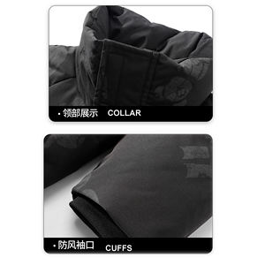Men's Casual Stand Zipper Front Letter <b>Reversible</b> Puffer Jacket Winter Warm Insulated Hooded Windproof Outdoor <b>Coat</b> OEM ODM - Product Image 5