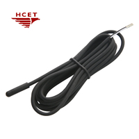 Disesuaikan termometer detektor tahan air PT100 Sensor RTD Sensor suhu PT1000 3 kawat kabel PTFE 400C PT