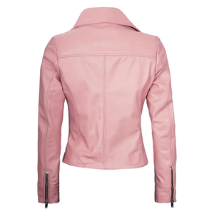 Women's PU Leather Moto Jacket <b>Stand</b> Collar Zipper Closure Full Sleeve Solid Color Regular Fit Autumn Style Windproof - Product Image 5