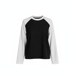 Custom Printed logo Women's Stretch Color blocking Pullover Crew Neck Long Sleeve T <b>shirt</b> Slim Fit Wholesale Price <b>Shirt</b> - Product Image 5