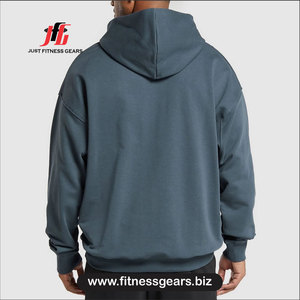 Men's Hooded Cotton Fleece Sweatshirt Solid Color Casual Pullover Autumn Wear Regular Fit - Product Image 2
