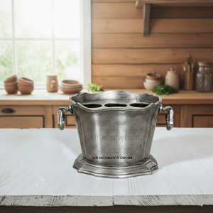 Seau à glace rustique en métal grande capacité, couleur argent antique, pour champagne et boissons, idéal pour les fêtes et événements - Product Image 2