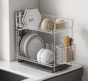 OEM/ODM เวียดนาม ชั้นวางจานสแตนเลส 304 สองชั้น สำหรับวางบนเคาน์เตอร์ครัว - Product Image 1