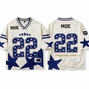 Camiseta de Fútbol Americano, Transpirable, de Malla de Poliéster, con Número Sublimado, Patrón de Estrellas, Uniforme de Equipo, Fabricante Personalizado OEM - Product Image 3