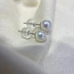 Véritables <span class=keywords><strong>perles</strong></span> d'eau douce naturelles, boucles d'oreilles de taille bébé, forme ronde parfaite 4-5mm avec <span class=keywords><strong>aiguille</strong></span> en argent 925 <span class=keywords><strong>pour</strong></span> bijoux - Product Image 3