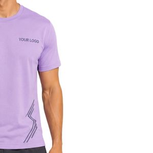 T-shirt de sport pour homme, lavande, haute performance, séchage rapide, entraînement en salle de sport, course à pied, logo personnalisé, vêtements de fitness athlétiques - Product Image 4