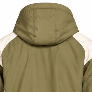 Mens Olive Green Nylon Quarter Zip <b>Hoodie</b> Shorts Set Contrast Panel Lightweight Athletic Gym Training <b>Running</b> Sports Outfit - Product Image 4