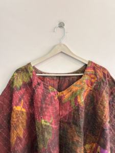 Top corto acolchado Kantha de estilo indio para mujer, hecho a mano, vintage, cómodo, blusa para mujer - Product Image 3
