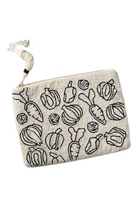 Trendy And Fancy Beaded Embroidery <b>Large</b> Pink Heart Mini Zipper <b>Bag</b> With Handcraft Beauty And Cute design From India - Product Image 4