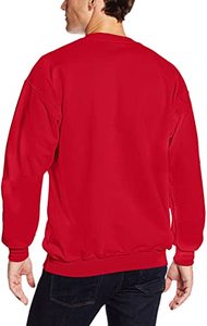 <b>Men's</b> <b>Red</b> Crewneck <b>Sweatshirt</b> Regular Fit Solid Color Knitted Cotton Pullover Casual Autumn Wear - Product Image 1