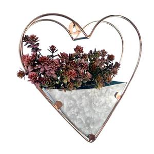 Macetero de pared de metal galvanizado plateado con diseño festoneado, tipo media luna, para colgar, para plantas suculentas de interior y exterior, decoración rústica para el hogar. - Product Image 4