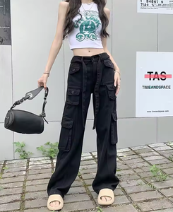 Pantalones Cargo de Cintura Alta para Mujer, Diseño OEM 2026, Pantalones Casuales Holgados, Estilo Vintage con Toques Modernos - Product Image 4