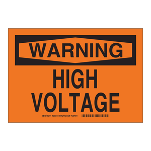 Panneau d'avertissement haute tension Brady - Plaque en polycarbonate imprimée UV pour zones à risque électrique intérieures et extérieures - Product Image 3