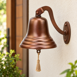 Cloche murale en métal Daystar Trade avec corde à tirer, style rustique, scènes de la nature, paysages, décoration intérieure, panneau de bienvenue pour entrée, cadeau de pendaison de crémaillère - Product Image 2