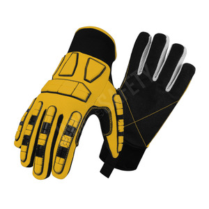 Gants de sécurité en cuir synthétique de qualité supérieure, résistants aux chocs, à l'huile et au gaz - pour travaux de perçage industriels et utilisation mécanique - Product Image 4