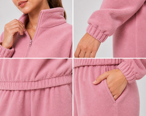 Conjunto deportivo de lana para mujer que ofrece una cálida comodidad y un estilo premium con tela suave, perfecto para descansar o para un estilo de vida activo en invierno. - Product Image 6