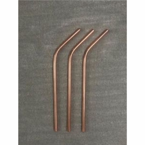 Eco-Friendly <b>Reusable</b> Pure Copper <b>Straws</b> Set Metal Drinking <b>Straw</b> Copper <b>Straw</b> for Cocktails & Juice Copper <b>Straw</b> For Home - Product Image 3