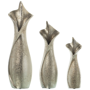 Deluxe Quality Modern <b>Silver</b> Tall Floor Vase Set Handcrafted Aluminium Metallic Eco-Friendly Decorative Flower Pot Home Hotel - Product Image 5
