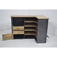 Armoire de bar industrielle moderne en métal avec extension de 5 compartiments pour le stockage de bouteilles et de verres pour un usage commercial domestique