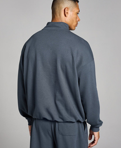 Sweat-shirt Homme Personnalisé à Col Montant Zippé, Couleur Unie, Coupe Droite, Décontracté, Automne, en Polaire Tricotée Respirante – En Promotion - Product Image 2