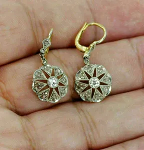 Pendientes de Moissanita con Diseño de Estrella, Plata 925, Tono Oro Blanco, Estilo Vintage, Joyería de Lujo, Regalo para Mujer, Corte Brillante Redondo - Product Image 3
