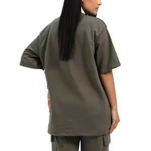 Camiseta de Manga Corta con Cuello Redondo Extra Grande para Mujer, Color Sólido, Corte Holgado, 100% Algodón Jersey, Tejido de Punto, para Todas las Temporadas - Product Image 2