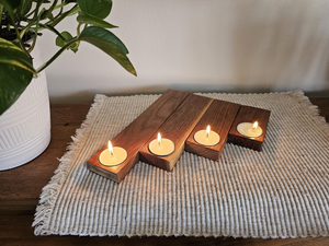 Portavelas de Madera Rústico, Decorativo, para Decoración del Hogar, Centro de Mesa, Comedor, Sala de Estar - Product Image 3