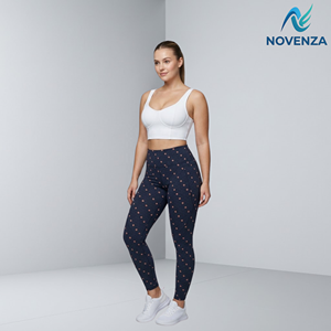 OEM Custom Logo Womens Eco Friendly High Waist Stretch Workout Pants Sports <b>Leggings</b> With <b>Pockets</b> Athletic Activewear - Product Image 2