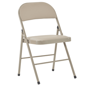 4pcs Light Brown Elegant Foldable Iron and PVC Chairs for Conferences and Exhibitions - Product Image 6