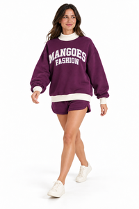Sudadera de cuello alto personalizada de alta calidad con bloques de color, 400 g/m², de algodón polar, con letras bordadas, antiarrugas y transpirable para invierno. - Product Image 3