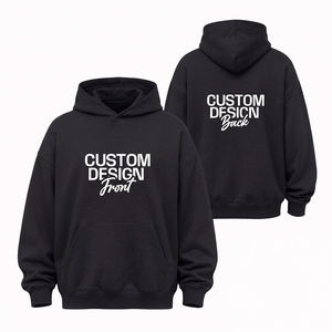 Sweat-shirt à capuche personnalisé unisexe, coupe ample, en polaire, décontracté, pour l'automne, avec poche et impression avant et arrière - Product Image 6