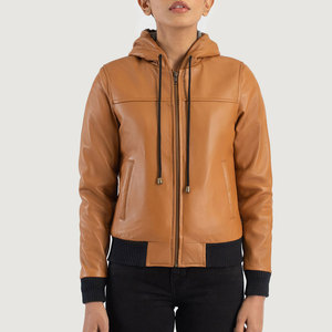New Arrival Waterproof <b>Covered</b> <b>Button</b> Style Women's Leather Coat Outclass Look Fresh Article Women's Leather Coat - Product Image 3