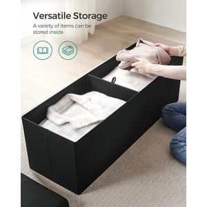 Banc de rangement pliable de 43 pouces, repose-pieds et banc de lit, capacité de 660 lb, utilisation en atelier - Product Image 4
