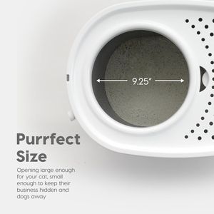 Top Entry Large <b>Cat</b> Litter <b>Box</b> with Litter Catching Lid Scoop Dog-Proof Gray/White Color Premium <b>Cat</b> Litter <b>Box</b> & Accessories - Product Image 2