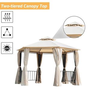 Gazebo e Pergola da Giardino Beige 13ft X 13ft - Product Image 5