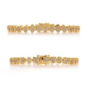 Bracelet en argent sterling 925 de style artisanal floral avec diamants de laboratoire CVD taille brillant de 4,70 carats certifiés IGI pour femmes - Product Image 3