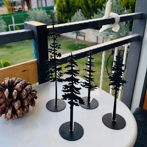 Metal Christmas <b>Trees</b> Table <b>Stands</b> Set, Evergreen <b>Tree</b>, Farmhouse Mantel Decor, Christmas Gift, Metal Mantel Holiday - Product Image 6