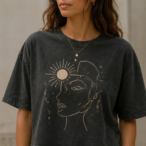 T-shirt ample pour femme en coton biologique 100% jersey simple, décontracté, été - Product Image 3