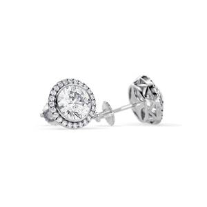 Boucles d'oreilles clous en or jaune pour femme, diamants de laboratoire taille brillant rond, bijoux de mariage classiques - Product Image 2