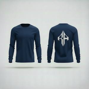 T-shirt à manches longues pour homme de qualité supérieure 2026, col rond, 100% coton, style décontracté, surdimensionné, personnalisé sur demande, RIVIAN ATLANTIC - Product Image 3