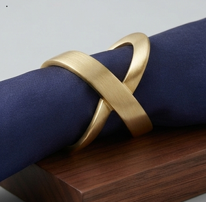 Elegant Metal Accessories Unique Style Gold Plated Metal <b>Napkin</b> Ring Table Decor Wedding Banquet Birthday <b>Party</b> <b>Napkin</b> Ring - Product Image 1