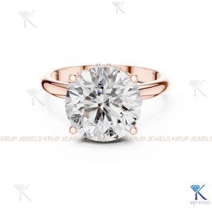 Brilliant Round Cut Hidden Halo Lab grown Diamond <b>Ring</b> trendy lab grown hpht/cvd Diamond <b>Ring</b> - Product Image 5