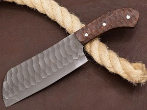 Cuchillo de carnicero y verdurero de acero al carbono forjado a mano con mango de madera, grosor de 0.6 mm - Product Image 6