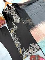 Desain Eksklusif Cantik Bordir Mewah Sutra Farshi Salwar Kameez Pakaian Pesta Pernikahan Pelindung Sinar Matahari Anti Kusut Semua Musim