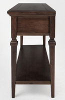 Table console en bois massif au design moderne avec 3 tiroirs, style industriel, rangement pour salon, appartement