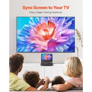 Schermo Portatile HD Girevole da 10.1 Pollici per Lettore DVD con Batteria Ricaricabile Integrata da 4 Ore, Doppi Altoparlanti e Supporto Sincronizzazione - Product Image 6