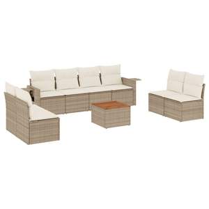 Set Divano da Giardino in Rattan Beige a 4 Posti, Arredamento da Esterno Contemporaneo Resistente alle Intemperie - Product Image 4