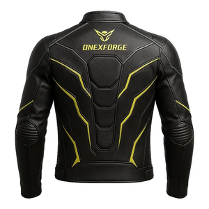 Chaqueta de Motociclismo Profesional para Hombre, de Cuero Vacuno Genuino, con Protección de Nivel 2 CE y Soporte para la Espalda - Product Image 2