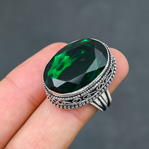Magnifique bague tendance en pierre précieuse péridot vert, en argent sterling 925 massif, bijoux faits à la main, vente en gros, prix d'usine - Product Image 4